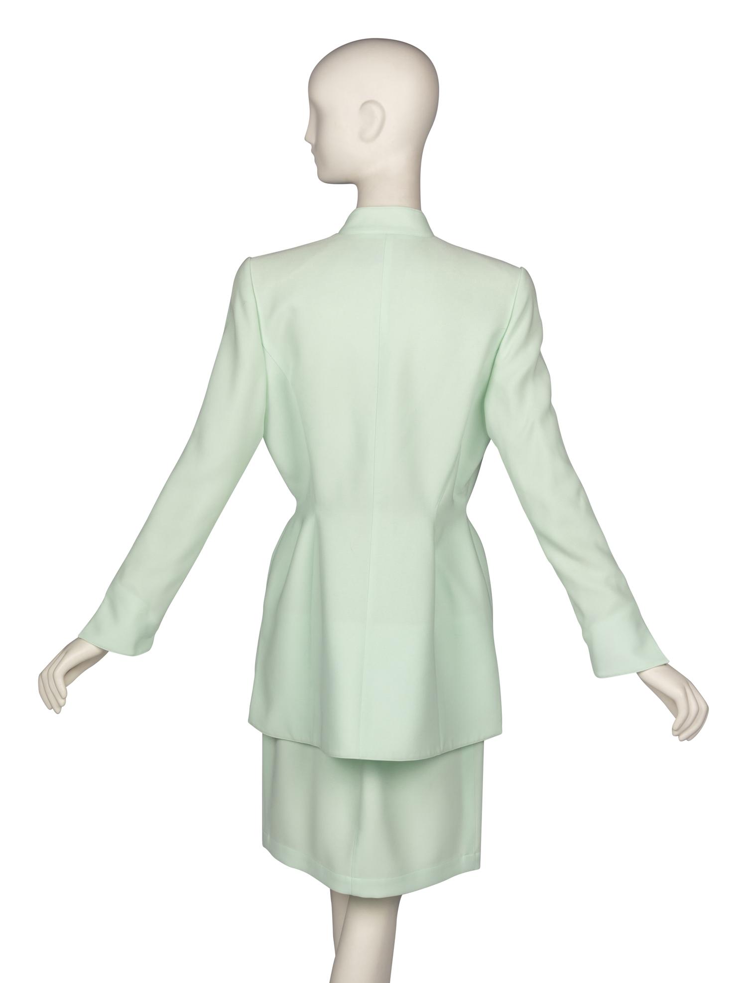 Thierry Mugler Seafoam Green Skirt Suit
