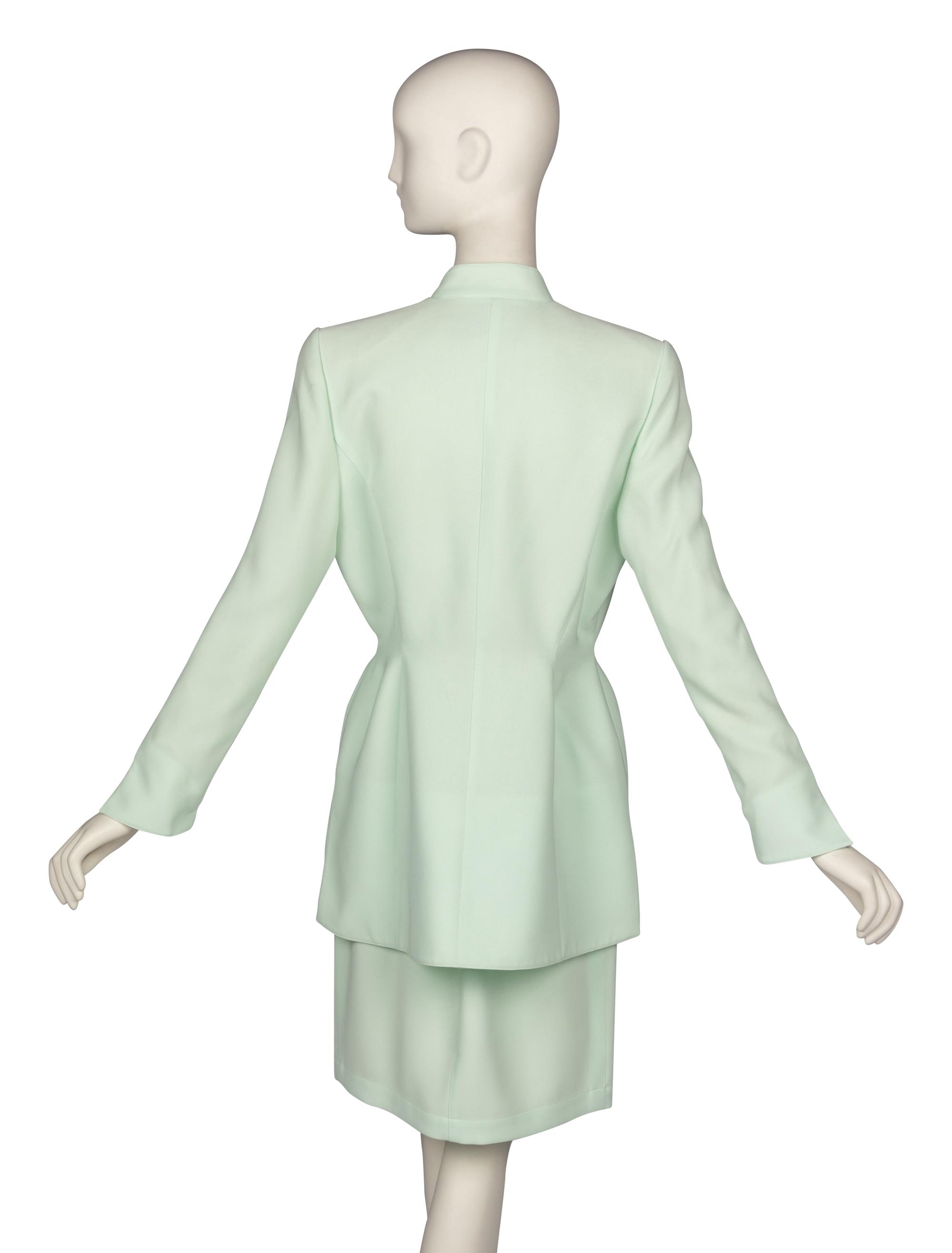 Thierry Mugler Seafoam Green Skirt Suit