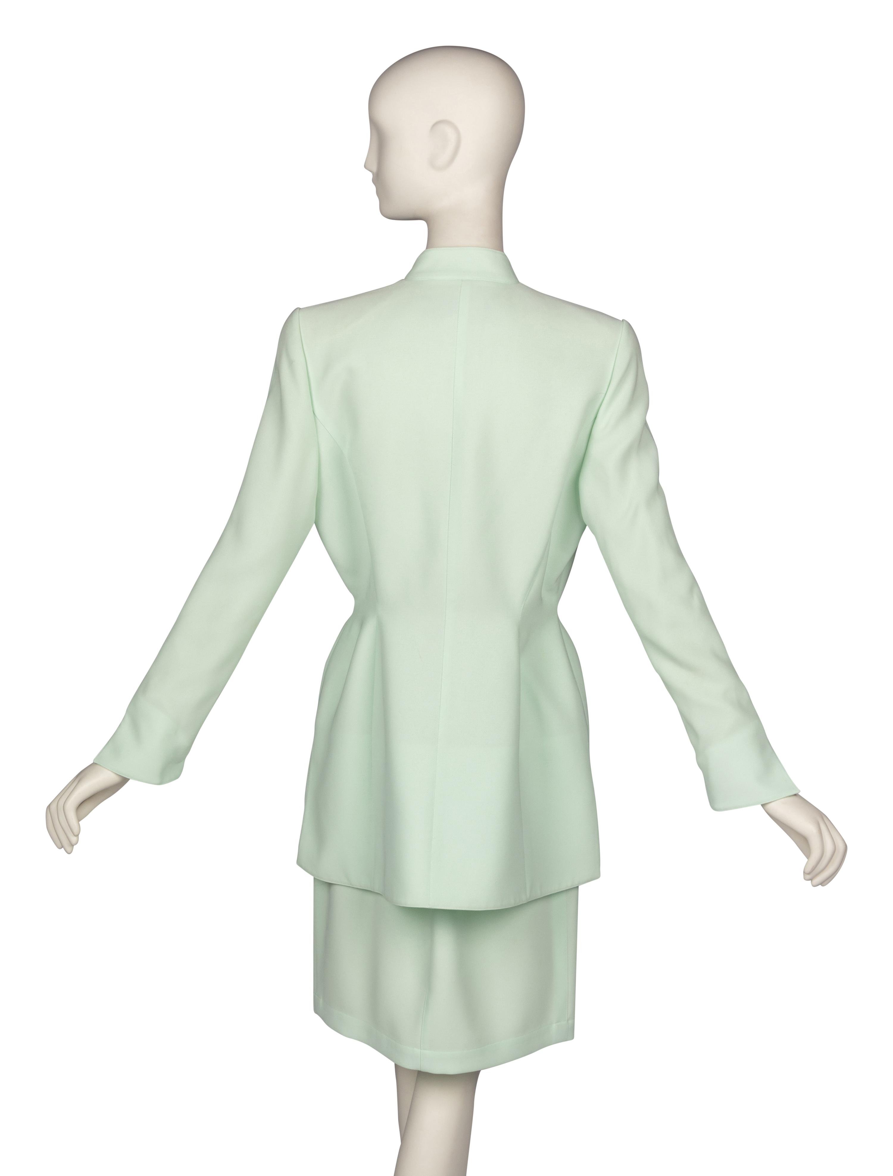 Thierry Mugler Seafoam Green Skirt Suit