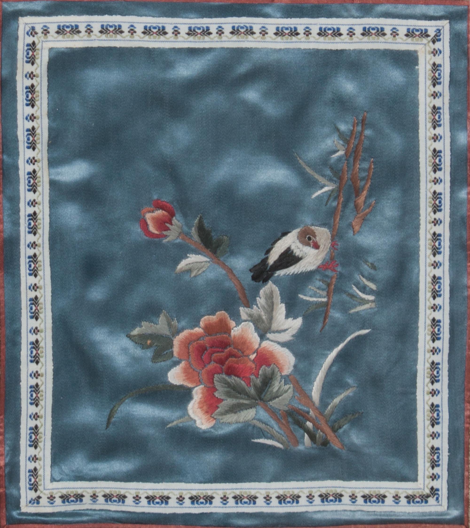 A Group of Chinese Embroidered Panels Height of largest 17 1/2 x width 7 1/2 inches. — 20TH CENTURY