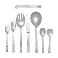 A Georg Jensen Parallel Silver Flatware Service