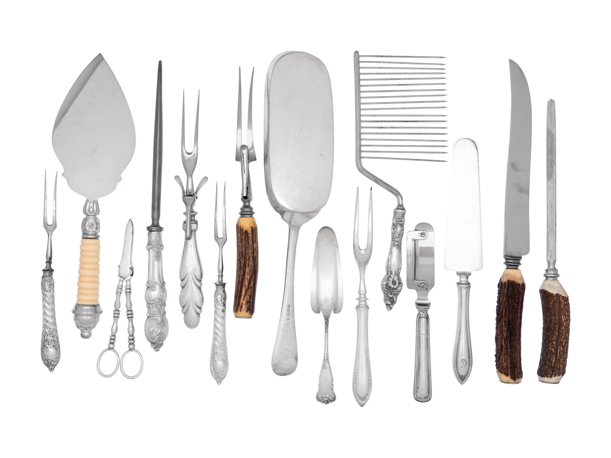 A Group of Fifteen Silver-Plate Flatware Articles