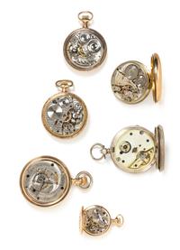 A Collection of Gold Filled and Silver Open Face Pocket Watches, Waltham, Elgin and Illinois, 326.00 dwts.