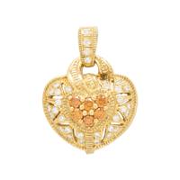 YELLOW GOLD AND DIAMOND STATION NECKLACE WITH HEART PENDANT