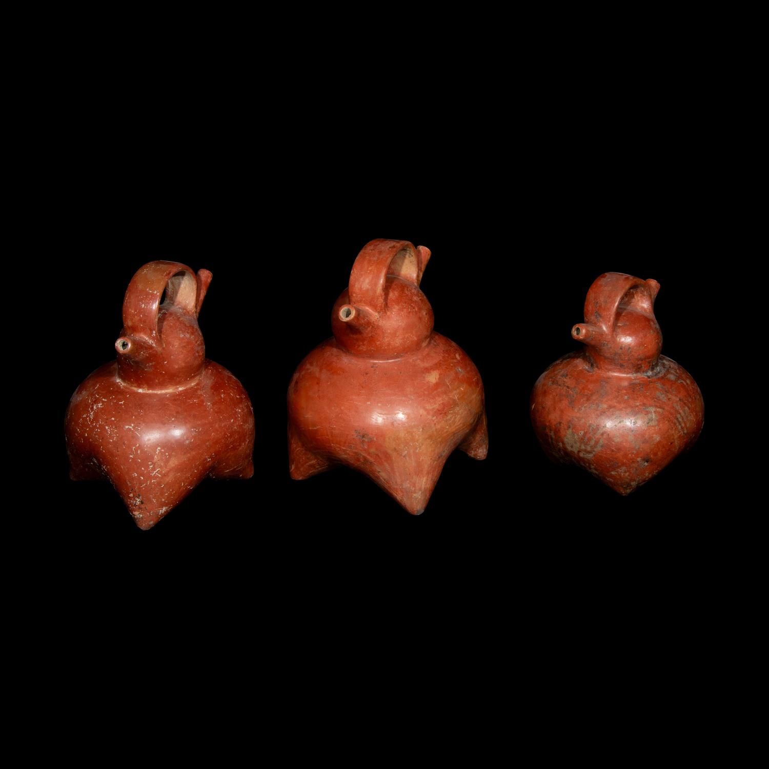 Three Calima Redware Alcarrazas
