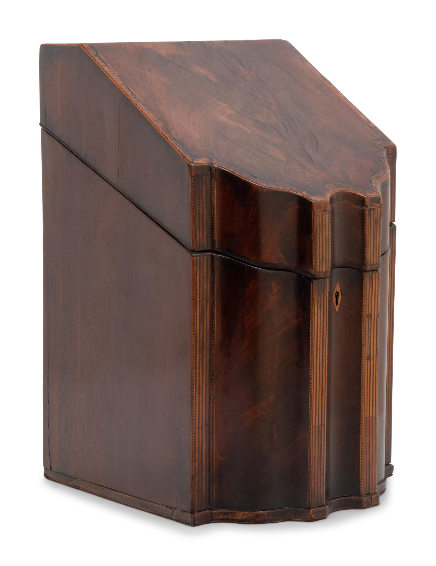 A George III Inlaid Mahogany Knife Box