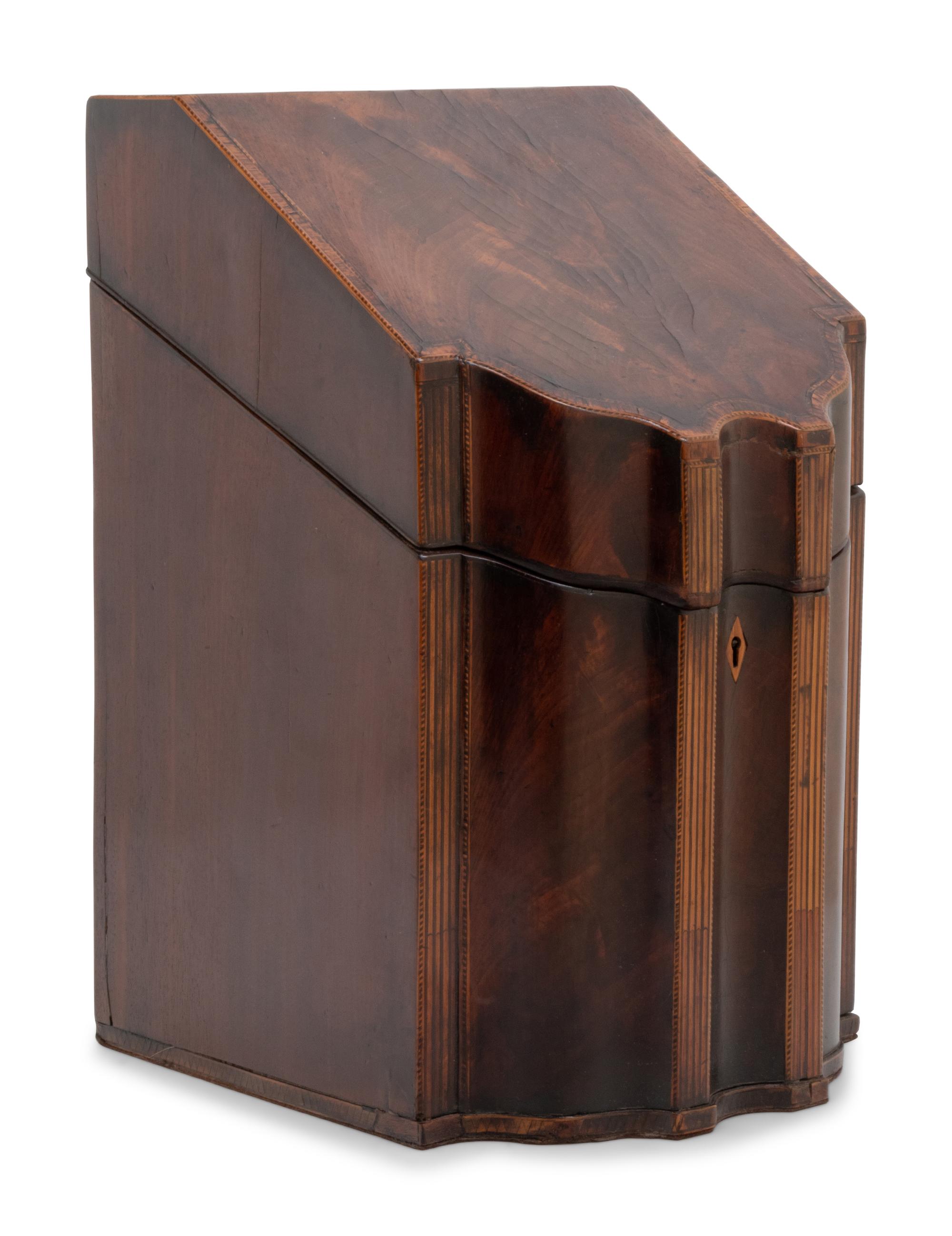 A George III Inlaid Mahogany Knife Box