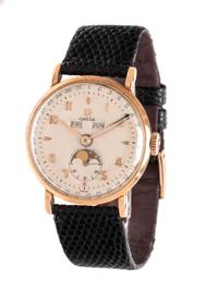 OMEGA, 18K PINK GOLD REF. 2473 TRIPLE CALENDAR WITH MOON PHASE WRISTWATCH