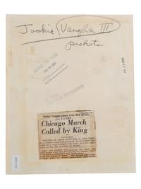 [CIVIL RIGHTS]. A group of 2 press photographs of Jackie Vaughn III and Ralph Abernathy, incl. Vaughn picketing at a July 1965 civil rights march in Chicago.