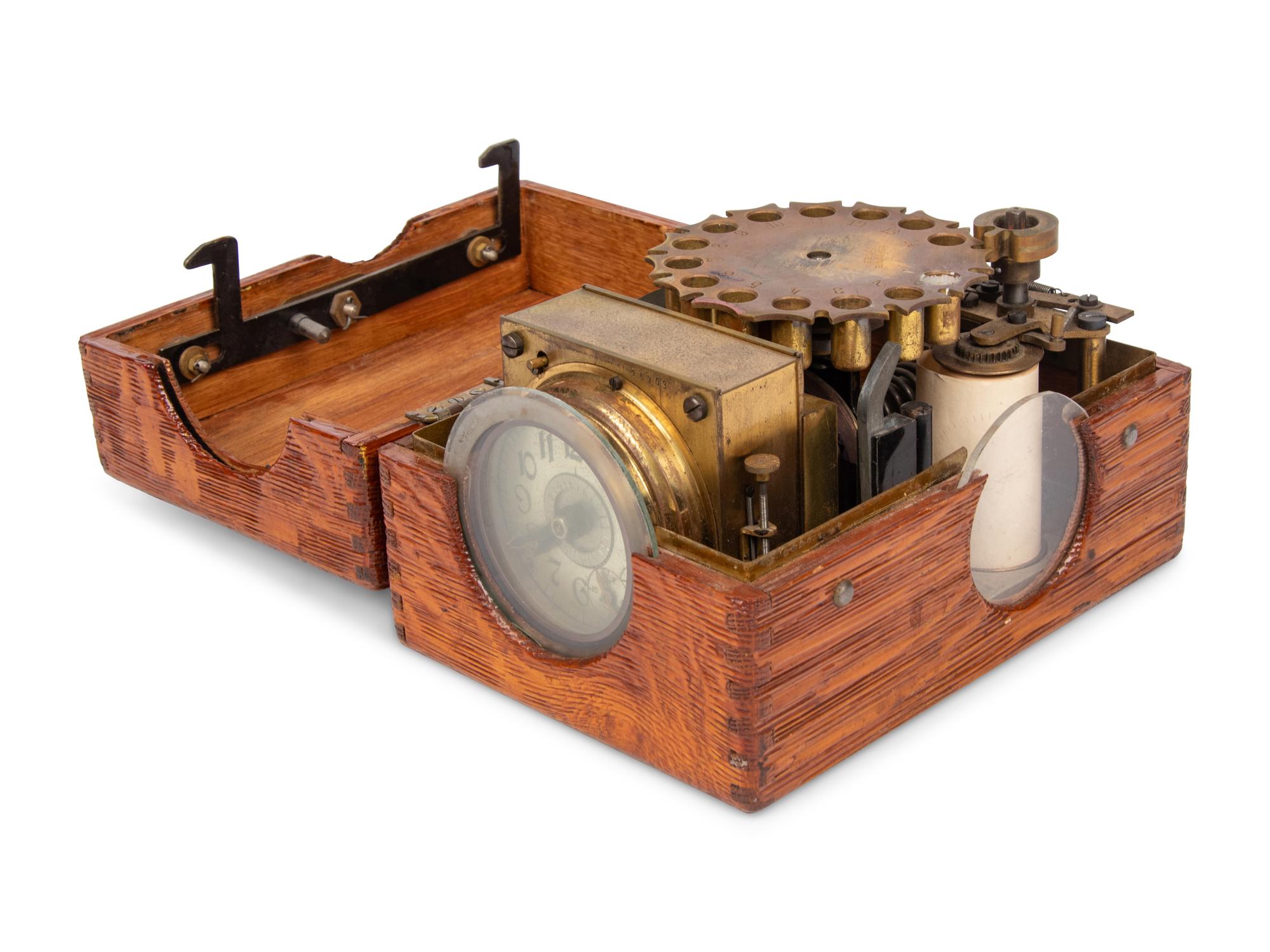 A German Oak-Cased Benzing Original Brevete Pigeon Racing Clock