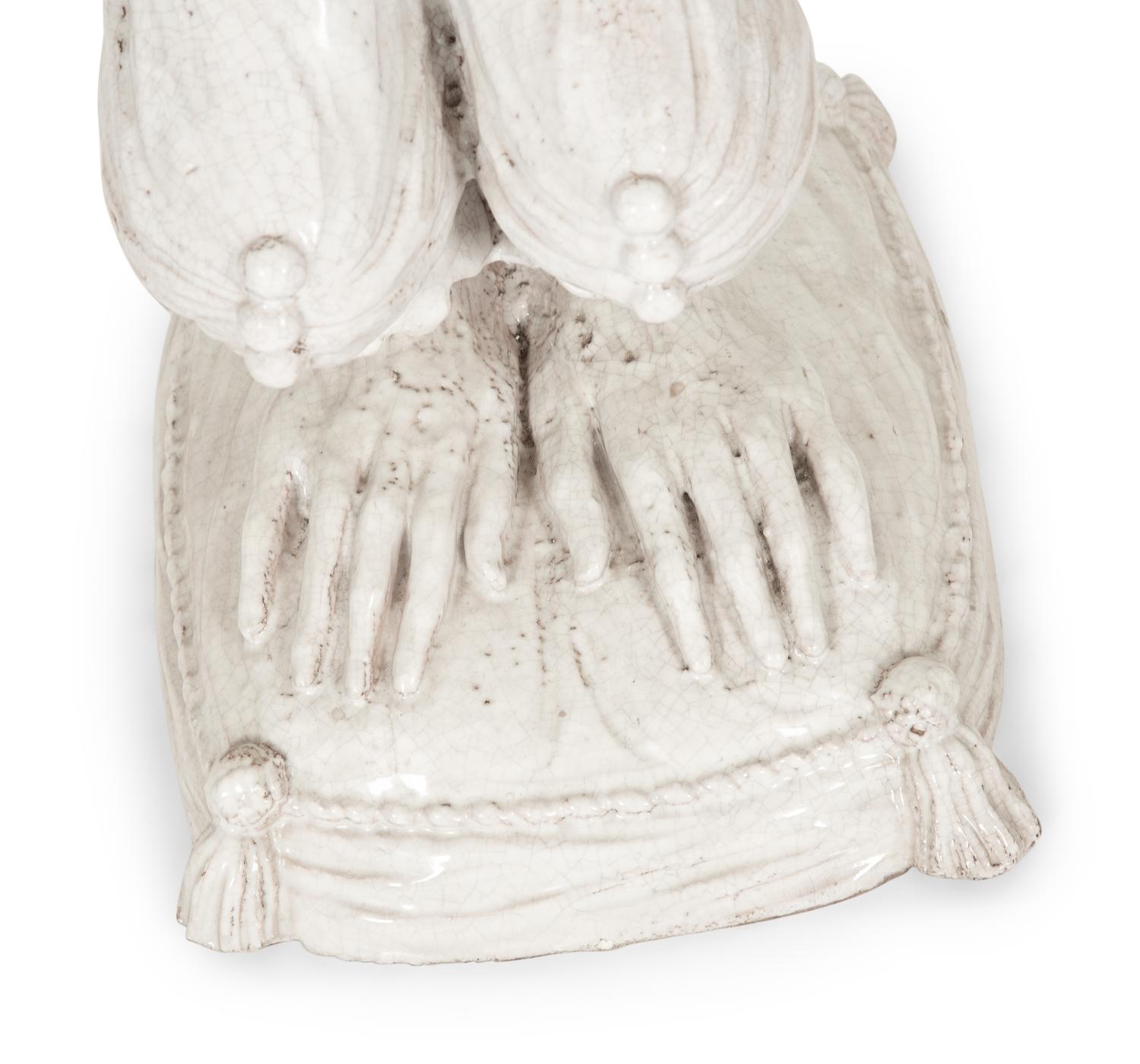 An Italian Glazed Terra Cotta Monkey Sculpture