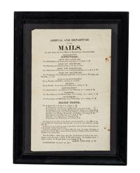 [POSTAL HISTORY]. A group of 4 19th - 20th century broadsides and posters involving the US Mail system, highlighted by: Arrival and Departure of the Mails at and from the Post-Office at Harrisburg, Pennsylvania. 30 November 1822.