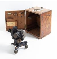 A French Black Lacquered Theodolite Height of theodolite 8 1/2 inches. — H. MORIN, PARIS, EARLY 20TH CENTURY