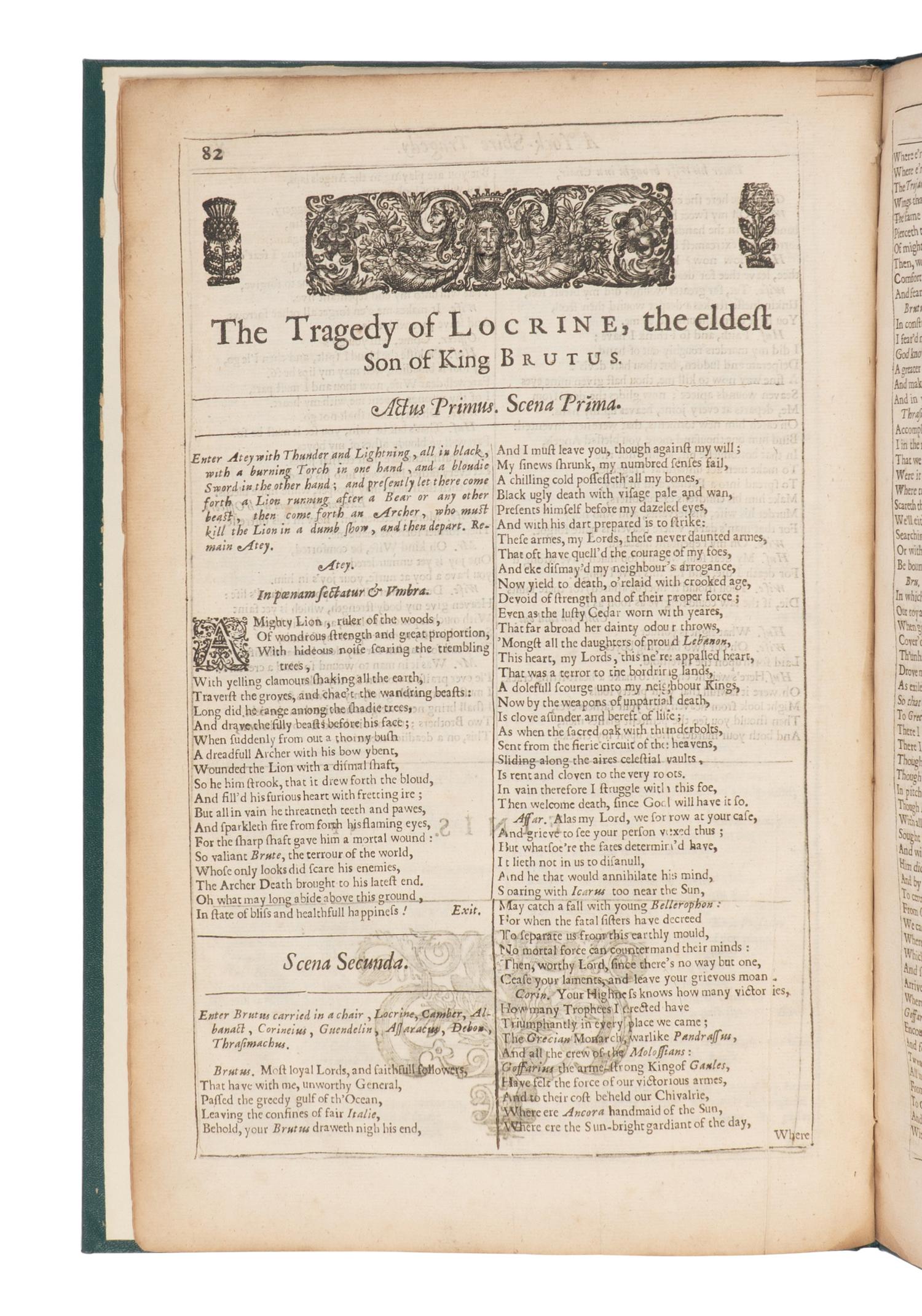 [SHAKESPEARE, William (1564-1616), spurious attribution]. A Yorkshire Tragedy... [and] The Tragedy of Locrine, the eldest Son of King Brutus [extracted from: THE THIRD FOLIO. London, Philip Chetwynde, 1664].