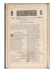 [SHAKESPEARE, William (1564-1616), spurious attribution]. A Yorkshire Tragedy... [and] The Tragedy of Locrine, the eldest Son of King Brutus [extracted from: THE THIRD FOLIO. London, Philip Chetwynde, 1664].