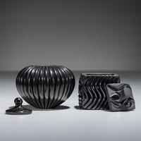 Carved Blackware Pottery Jars