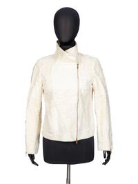 Oscar de la Renta, Quilted Fur & Satin Jacket