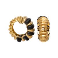 VAN CLEEF & ARPELS, YELLOW GOLD, DIAMOND, AND ONYX EARRINGS
