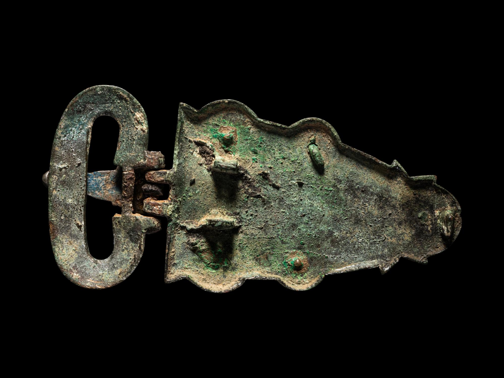 A Merovingian Bronze Belt Buckle