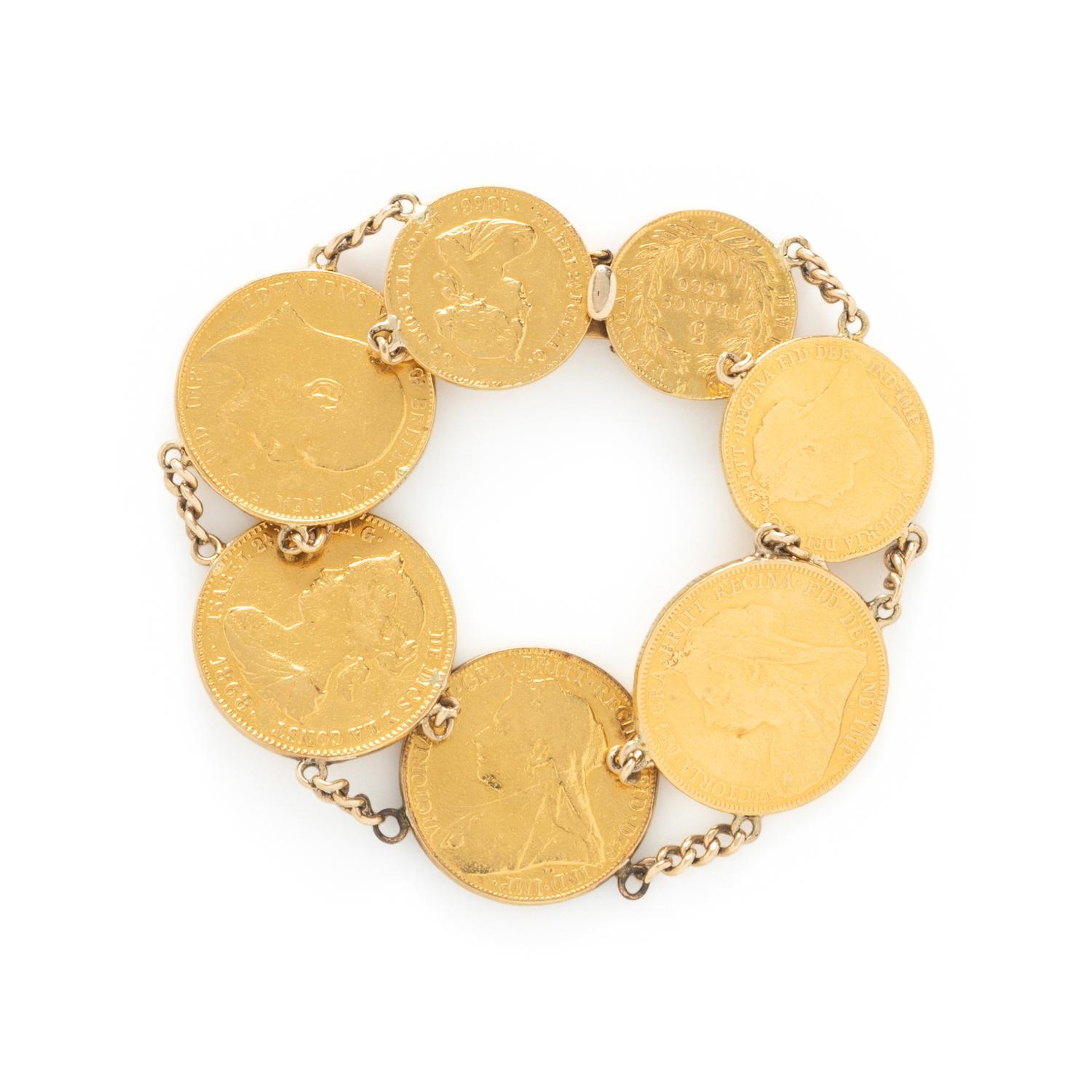 YELLOW GOLD COIN BRACELET