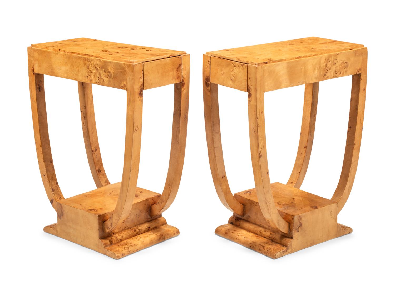 A Pair of Art Deco Style Two-Drawer Side Tables