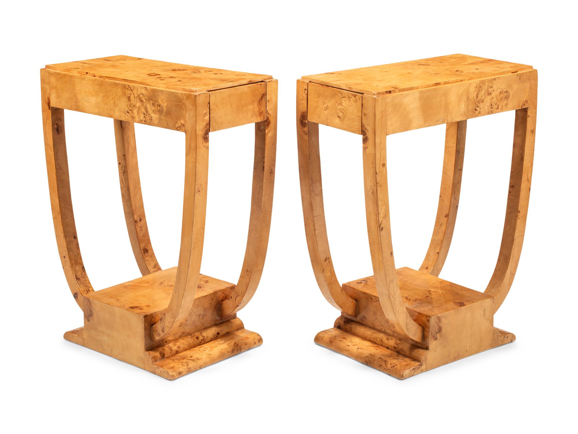 A Pair of Art Deco Style Two-Drawer Side Tables