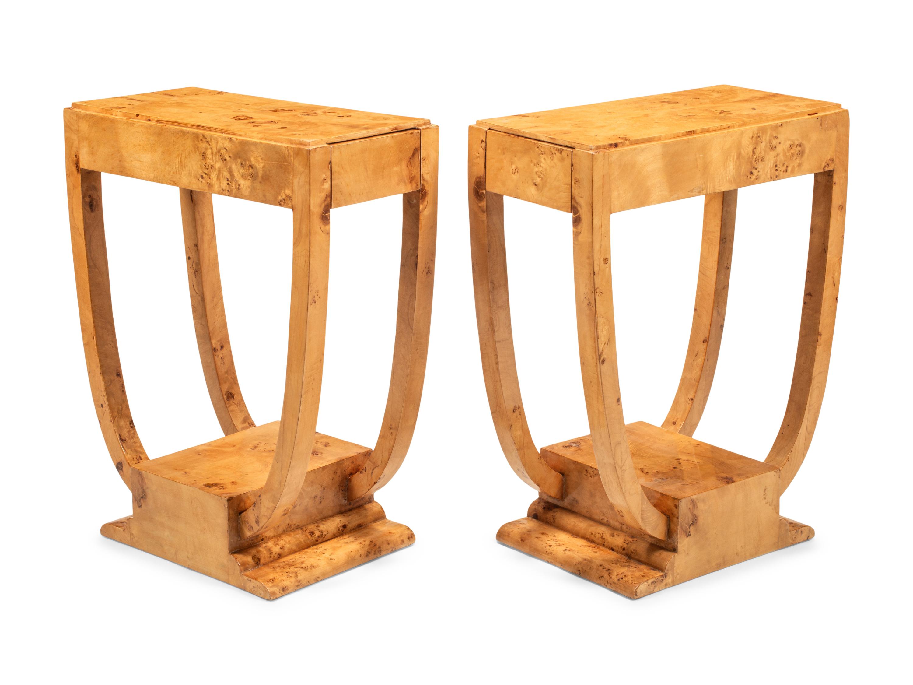 A Pair of Art Deco Style Two-Drawer Side Tables