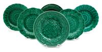 Six Wedgwood Majolica Plates Diameter 8 1/2 inches. — 19TH CENTURY
