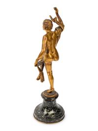 A French Gilt Bronze Figure on a Marble Base