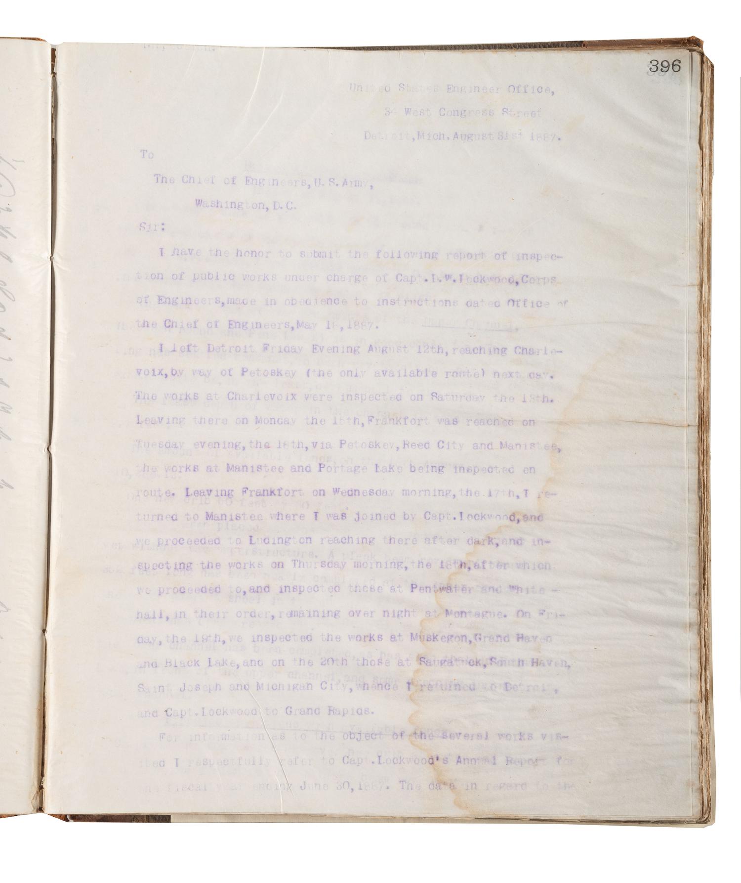 [ENGINEERING] -- [CIVIL WAR]. Group of 3 letterpress copybooks containing ca 1885-1895 correspondence of US Army officer and engineer Orlando Metcalf Poe (1832-1895).