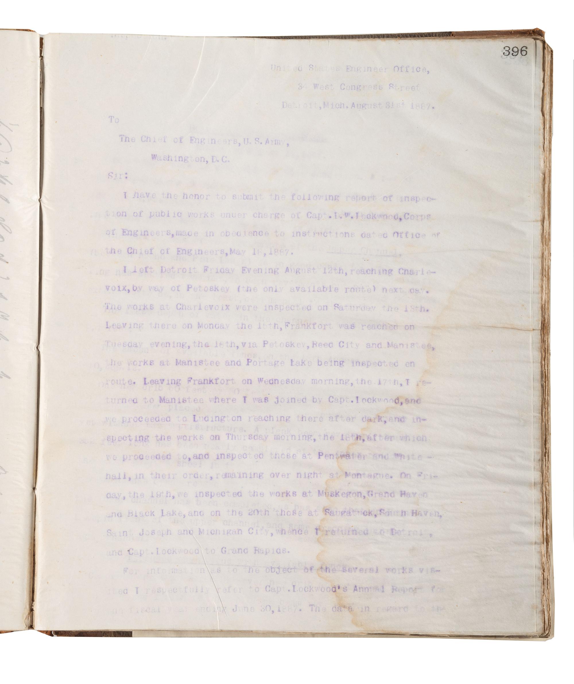 [ENGINEERING] -- [CIVIL WAR]. Group of 3 letterpress copybooks containing ca 1885-1895 correspondence of US Army officer and engineer Orlando Metcalf Poe (1832-1895).