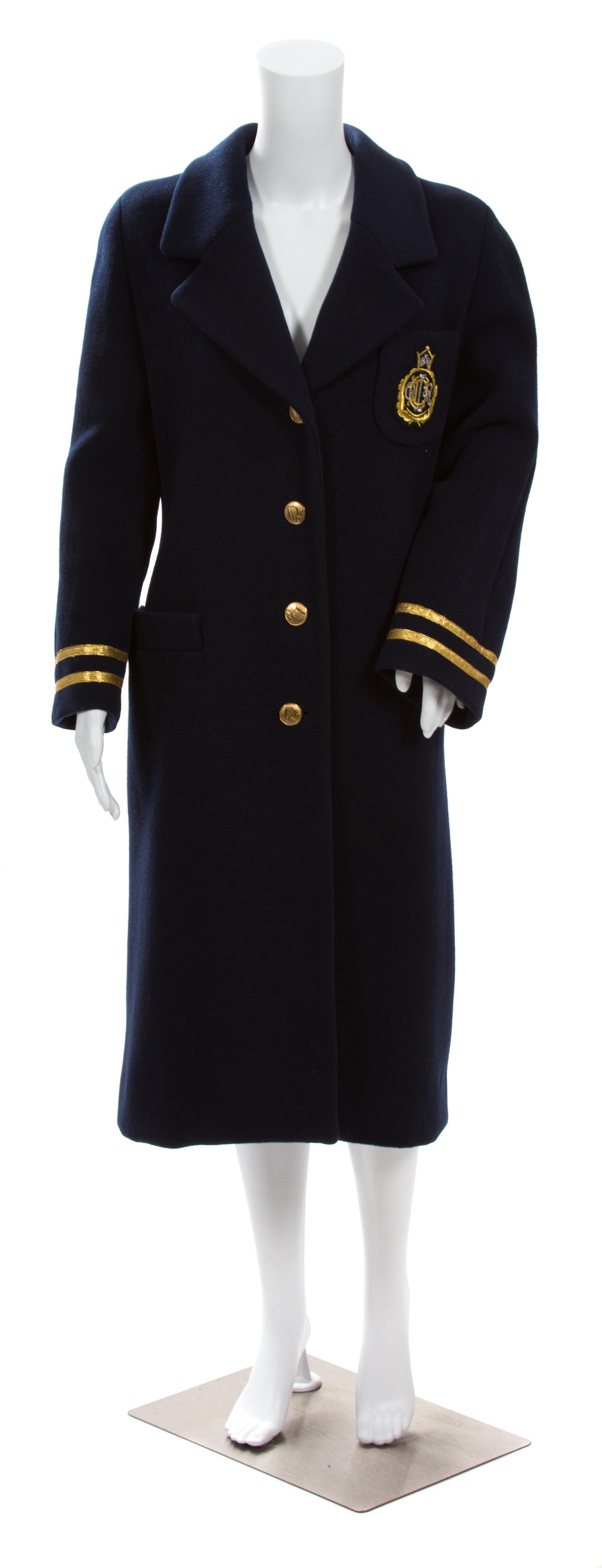 A Christian Dior Navy Wool Nautical Coat, No size.