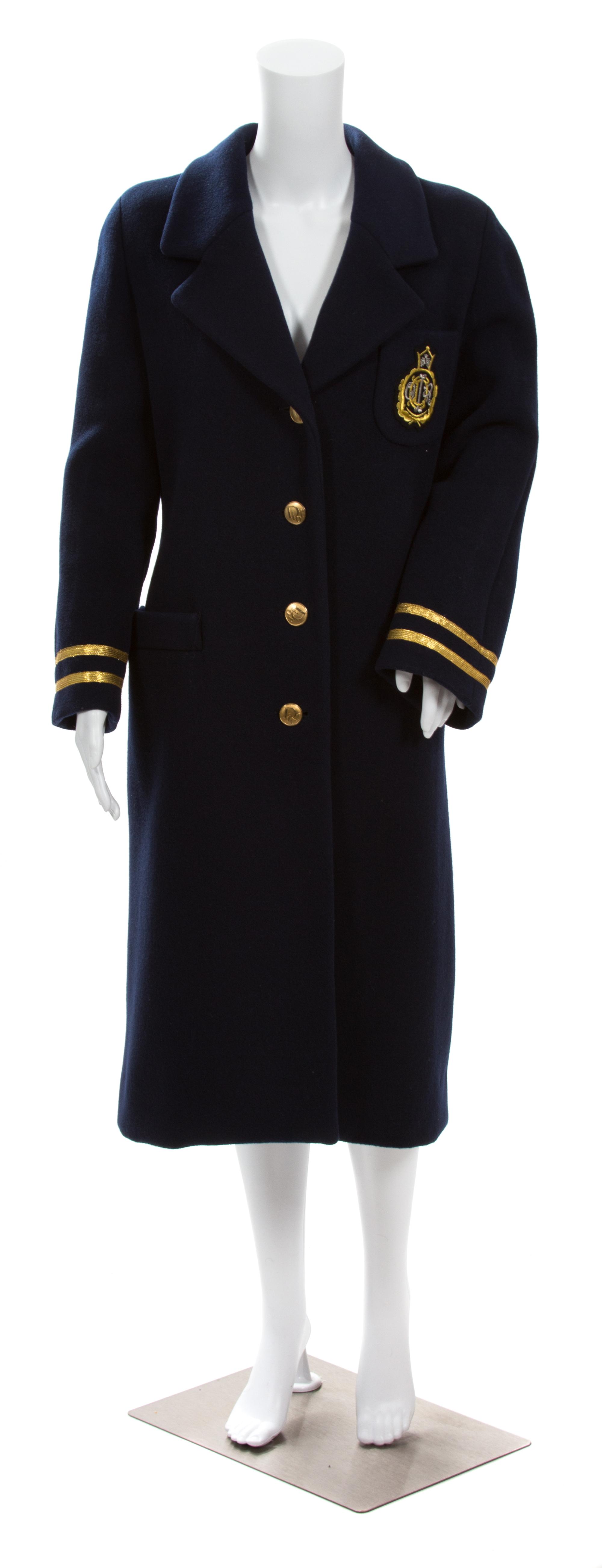 A Christian Dior Navy Wool Nautical Coat, No size.