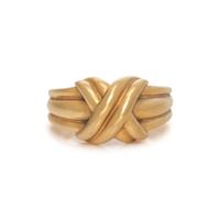 TIFFANY & CO., YELLOW GOLD 'SIGNATURE X' RING