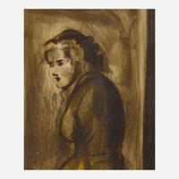 Reginald Marsh (American, 1898-1954) Bus Stop; with Study verso (Double-Sided Work)