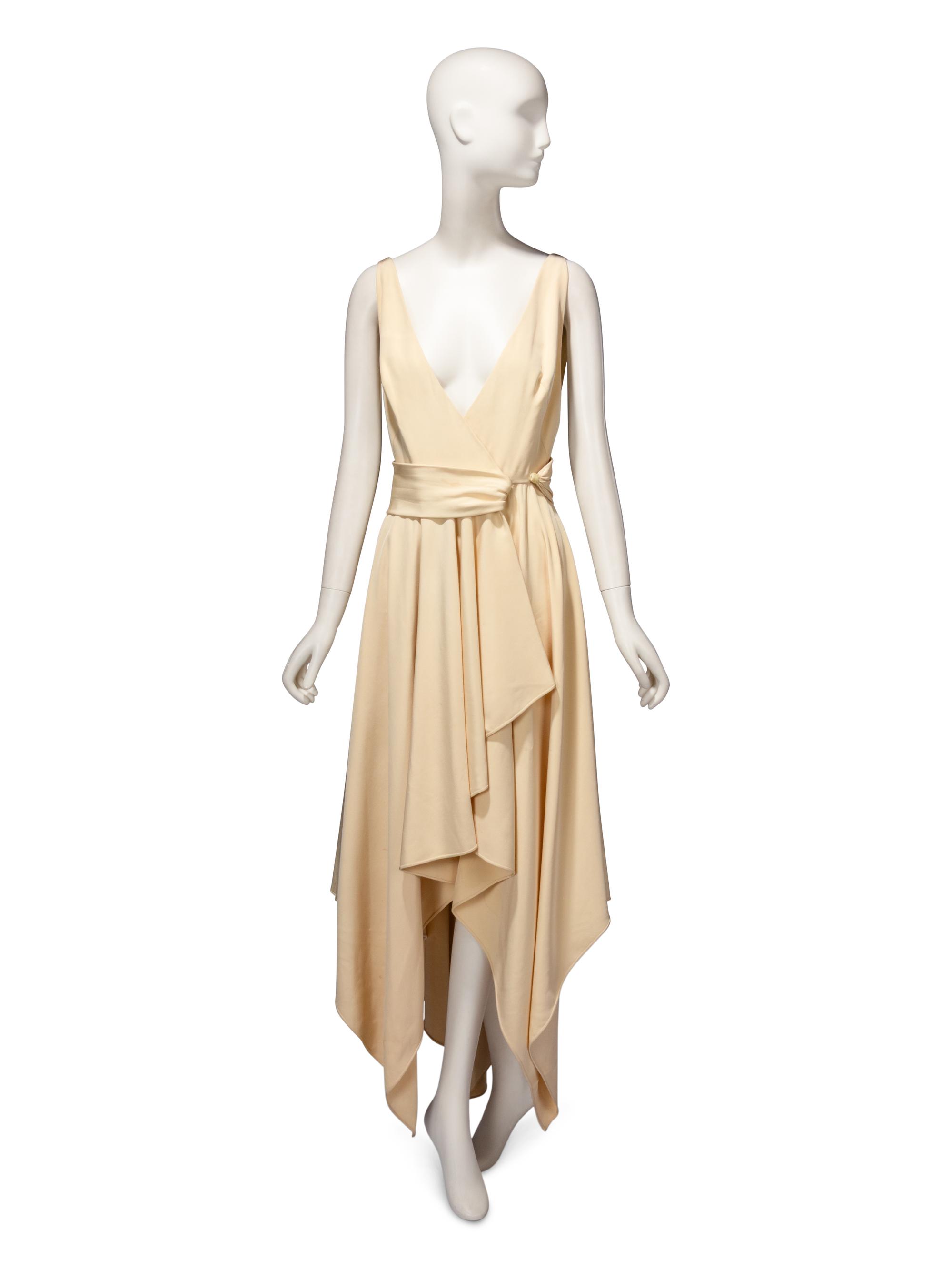Guy Laroche Haute Couture, Cream Silk Wrap Dress