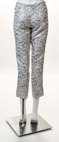 A Pair of Dolce & Gabbana Silver Metallic Print Pants, Size 40.