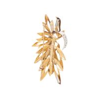 DIAMOND AND BICOLOR GOLD BROOCH
