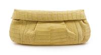A Nancy Gonzalez Chartreuse Crocodile Clutch, 12 x 5 x 1 1/2 inches.