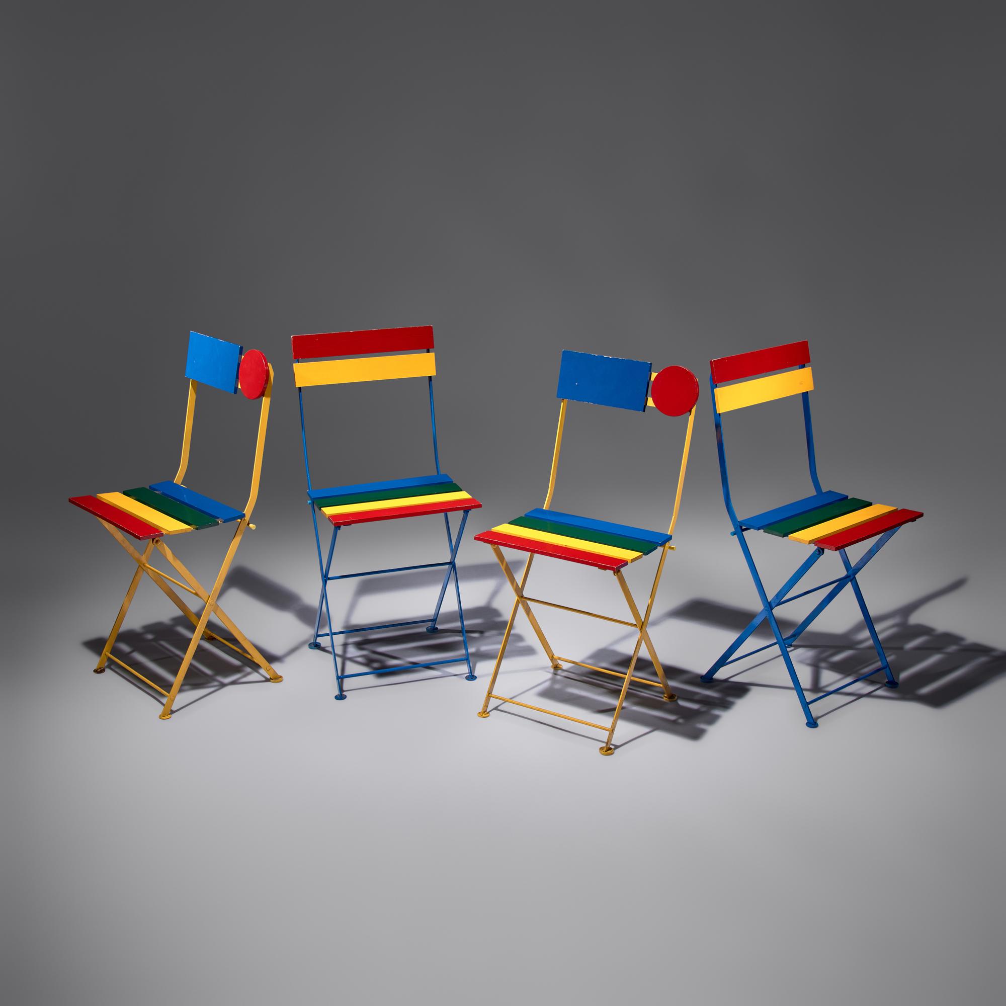 Set of 4 Bistro chairs for Fermob, France, 1985