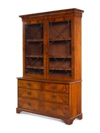 A Late George III Burl Walnut Bookcase