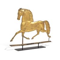 A Gilt and Molded Copper "Black Hawk" Running Horse Weathervane
