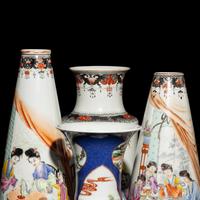 Four Chinese Famille Rose Porcelain 'Figural' Vases, 20th Century — 近代 粉彩人物圖瓶四隻