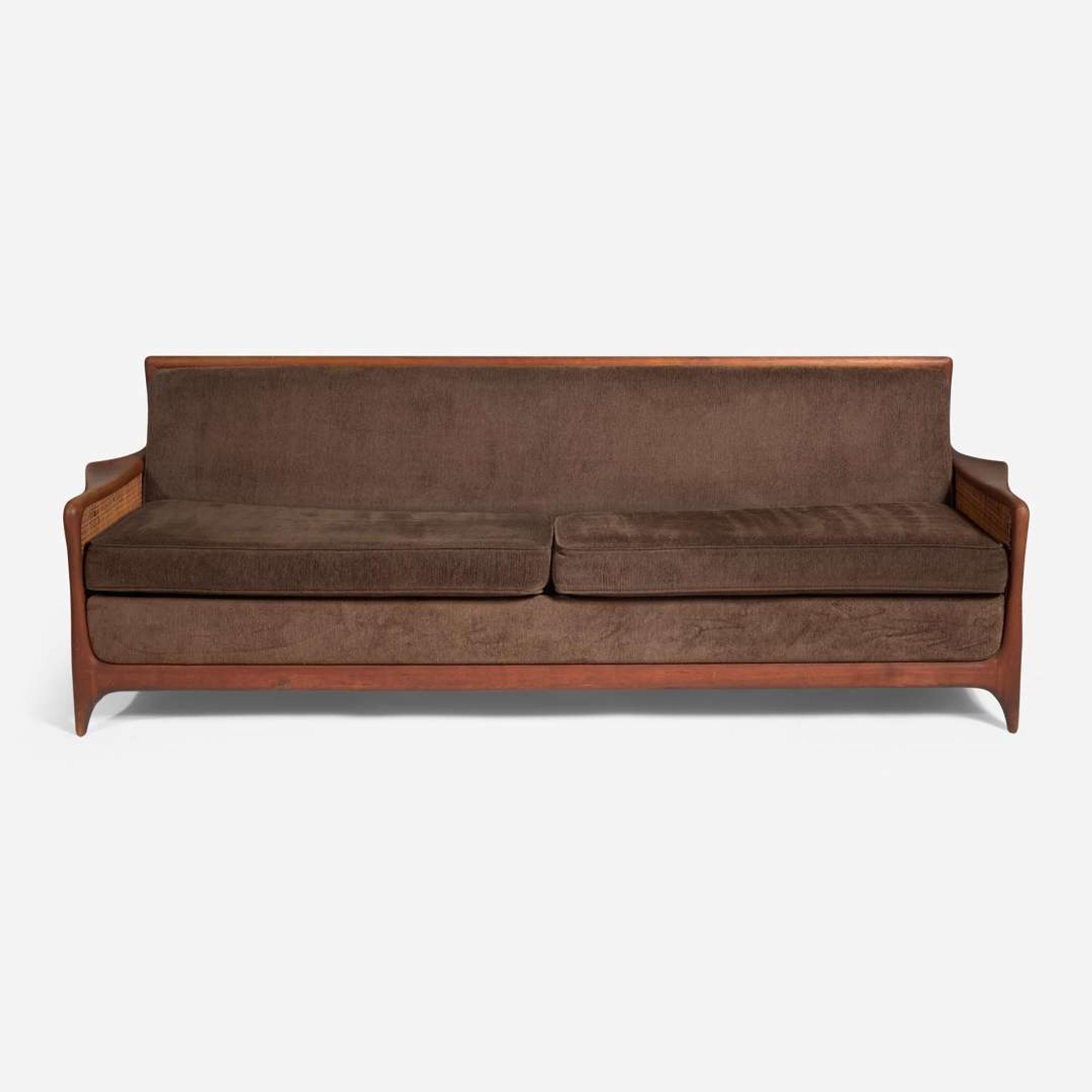 Vladimir Kagan, (American, 1927-2016) Contour Convertible Sofa with Caning, Model 509, Kagan-Dreyfuss, Inc., USA, circa 1958