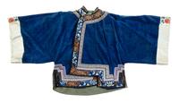 A Blue Ground Silk and Velvet Lady's Jacket