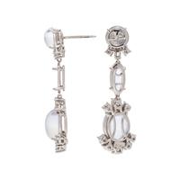 MOONSTONE AND DIAMOND EARRINGS