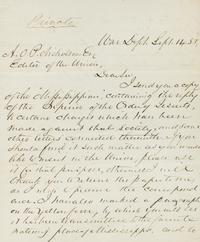 DAVIS, Jefferson (1808-1889). Autographed letter signed ("Jefferson Davis"), as Secretary of War, to A.O. Nicholson, 14 September 1855.