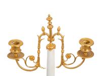 A French Gilt Bronze and White Marble Clock Garniture — 20TH CENTURY