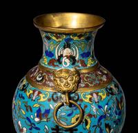 A Pair of Chinese Cloisonn é Enamel Hu Vases