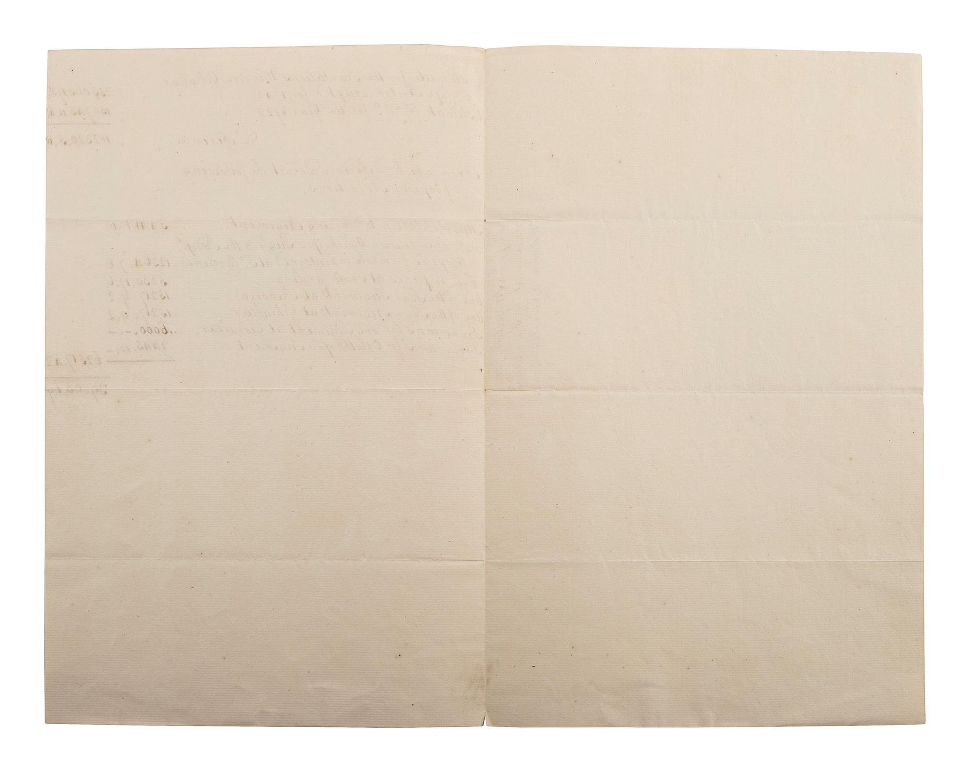 [COLONIAL AMERICA]. Manuscript identifying a budget allotment for Oglethorpe's regiment in Georgia.
